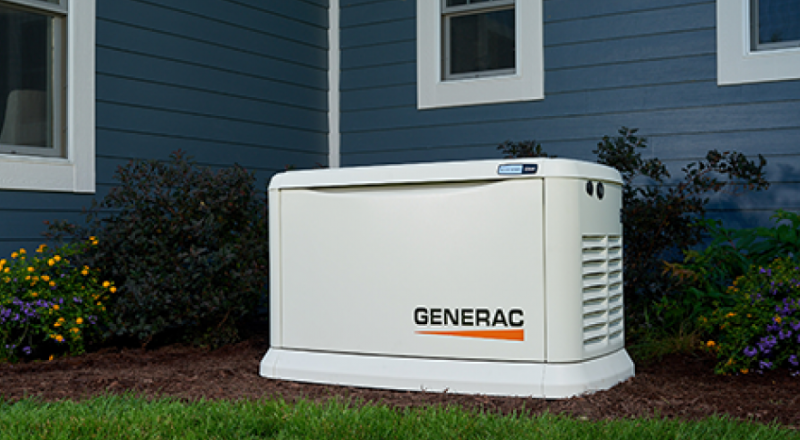 Generac standby generator installed outside a residential home